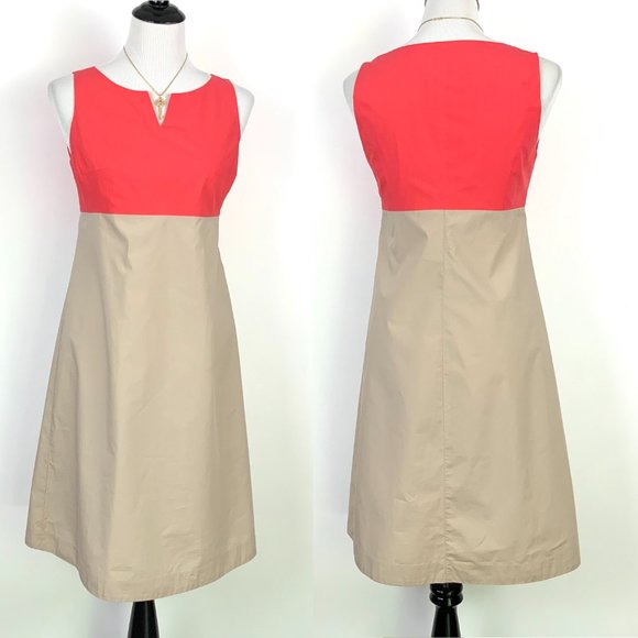 Guglieminotti Dresses & Skirts - Guglielminotti Archivio '67 Italy Designer Red & Tan Cotton A-Line Dress Sz 6-8